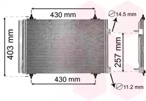 Радіатор кондиціонера Citroen Berlingo 1.6HDI 08-/C4 04-11/C4 Grand Picasso 06-13 VAN WEZEL 09005231
