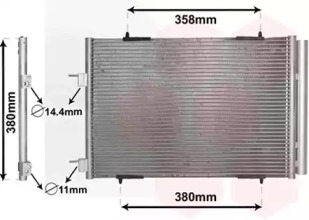 Радіатор кондиціонера Citroen C5/Peugeot 508 1.6/1.6D 09- VAN WEZEL 09005272