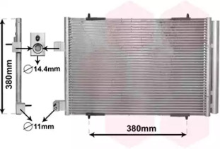 Радіатор кондиціонера Citroen C5/Peugeot 407/508 2.0 HDi 08- VAN WEZEL 09005274