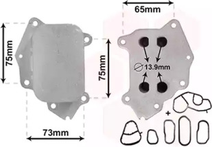 Радіатор масляний Citroen Berlingo/Peugeot Partner/Expert/Fiat Scudo 1.6hdi 07- (теплообмінник) VAN WEZEL 09013700