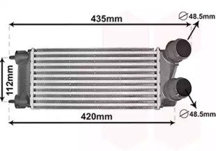 Радіатор інтеркулера Citroen DS4/DS5 2.0 HDI/2.0BlueHDI 11-18 VAN WEZEL 09014705
