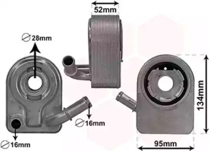 Радіатор масляний Ford Transit Connect 1.4-1.6 LPG 04- (теплообмінник) VAN WEZEL 18013700