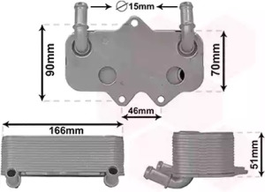 Радіатор масляний Opel Astra G/Vectra/Zafira A 2.0/2.2D 96- (теплообмінник) VAN WEZEL 37013710