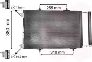 Радіатор кондиціонера (з осушувачем) Citroen C2/C3/Peugeot 206/207 1.1-1.6D 02- VAN WEZEL 40005291