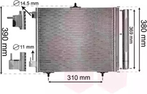 Радіатор кондиціонера (з осушувачем) Citroen C3/Peugeot 207/208 1.0-1.6/1.6HDi 02- VAN WEZEL 40005295