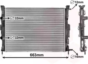 Радіатор охолодження Renault Megane II/ Scenic II 02-09 VAN WEZEL 43002307