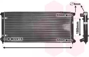 Радіатор охолодження VW Golf II/Jetta II 1.6-1.8 81-92 VAN WEZEL 58002041