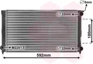 Радіатор охолодження VW Golf I/II/Jetta I/II 1.5/1.6D/1.6 GTI/1.8 GTI 76-93 VAN WEZEL 58002045
