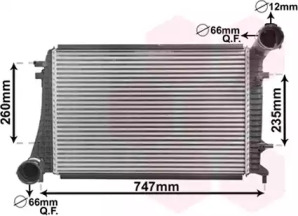 Радіатор інтеркулера VW Caddy III 1.9/2.0 TDI 04-10 VAN WEZEL 58004268
