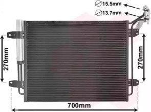 Радіатор кондиціонера VW Tiguan 1.4 TSI/2.0 TDI/TFSI 07-18 VAN WEZEL 58005291