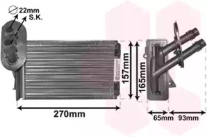 Радіатор пічки VW Golf V/Skoda Octavia 1.4/1.6/2.0/1.9-2.0TDI 96-10 VAN WEZEL 58006173