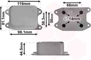 Радіатор масляний Skoda Fabia III/Octavia III/Superb III 1.0-1.4TSI/1.6 11- VAN WEZEL 58013703