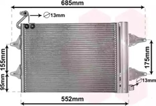 Радіатор кондиціонера Skoda Fabia 99-14/Roomster 06-15 VAN WEZEL 76005007