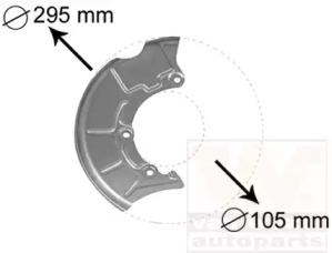 Захист диска гальмівного (переднього) (R) Audi A3/Skoda Octavia/VW Golf 96-13 VAN WEZEL 5888372