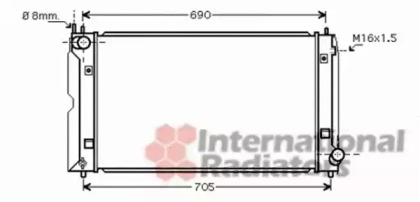 Радіатор охолодження Toyota Avensis/Corolla 1.4D/2.0D 00-09 VAN WEZEL 53002386