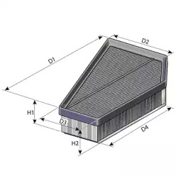 Фільтр повітряний Volvo C30/C70/S40/V40/V50 06- Purflux A1400 — фото 2