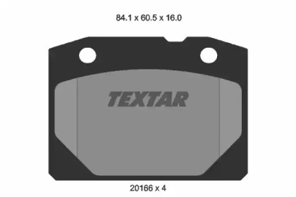 Комплект гальмівних колодок с 4 шт. дисків TEXTAR 2016603