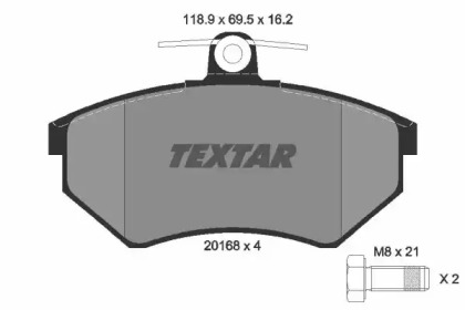 Комплект гальмівних колодок з 4 шт. дисків TEXTAR 2016801