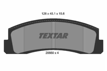Комплект гальмівних колодок с 4 шт. дисків TEXTAR 2066001