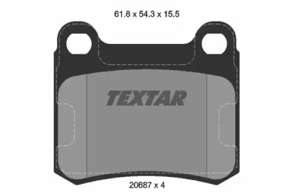 Комплект гальмівних колодок з 4 шт. дисків TEXTAR 2068701