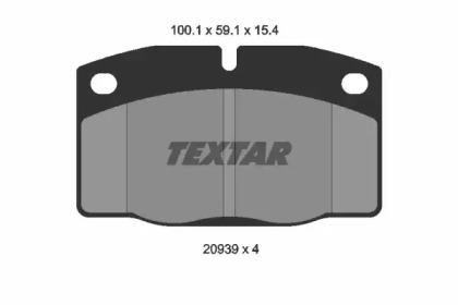Комплект гальмівних колодок з 4 шт. дисків TEXTAR 2093903