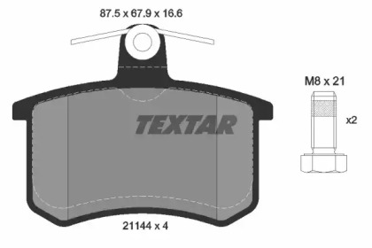 Комплект гальмівних колодок з 4 шт. дисків TEXTAR 2114401