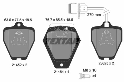Комплект гальмівних колодок з 4 шт. дисків TEXTAR 2145201
