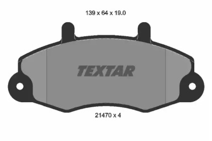 Комплект гальмівних колодок с 4 шт. дисків TEXTAR 2147001