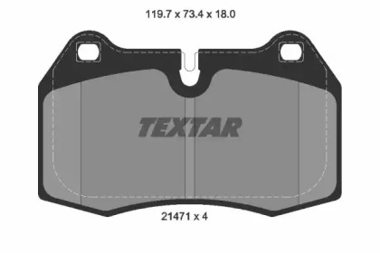 Комплект гальмівних колодок з 4 шт. дисків TEXTAR 2147102
