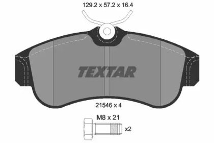 Комплект гальмівних колодок з 4 шт. дисків TEXTAR 2154601
