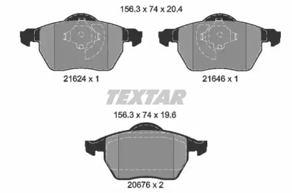 Комплект гальмівних колодок з 4 шт. дисків TEXTAR 2162402