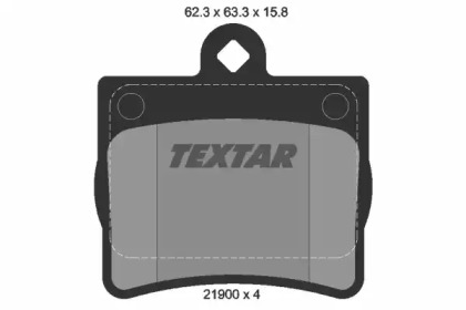 Комплект гальмівних колодок з 4 шт. дисків TEXTAR 2190003