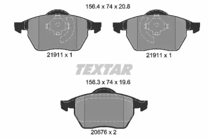 Комплект гальмівних колодок с 4 шт. дисків TEXTAR 2191102