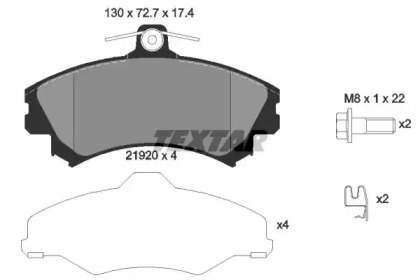 Комплект гальмівних колодок с 4 шт. дисків TEXTAR 2192003