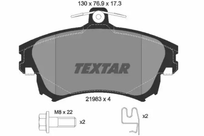 Комплект гальмівних колодок с 4 шт. дисків TEXTAR 2198302