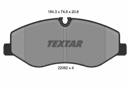 Комплект гальмівних колодок с 4 шт. дисків TEXTAR 2206201