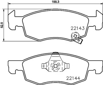 Колодки гальмівні (передні) Opel Corsa E 14- (Teves) Q+ TEXTAR 2214301
