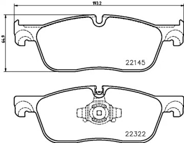 Колодки гальмівні (передні) Land Rover Range Rover Velar 2.0/3.0 17- (Teves) Q+ TEXTAR 2214501