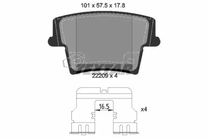 Колодки тормозные (задние) Chrysler 300C 04-/Dodge Challenger 08-/Charger 11-/Lancia Thema 11-14 TEXTAR 2220901