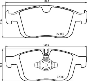 Колодки гальмівні (передні) Volvo XC60 I 08-17 (Ate-Teves) Q+ TEXTAR 2238601