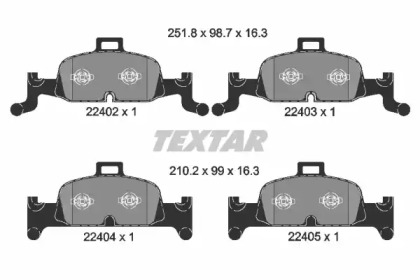 Колодки гальмівні (передні) Audi A4/A5/A6/A7/Q5 15- (Ate-Teves) Q+ TEXTAR 2240201