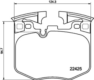 Колодки гальмівні (передні) BMW 3 (G20) 18-/5 (G30/F90)/7 (G11/G12) 15- (Brembo) TEXTAR 2242501