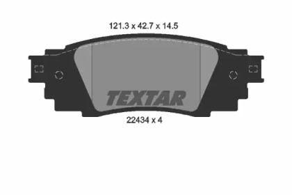Колодки гальмівні (задні) Toyota Camry 17-/Rav4 18-/Lexus ES VII 18-/RX 15- (Akebono) TEXTAR 2243401