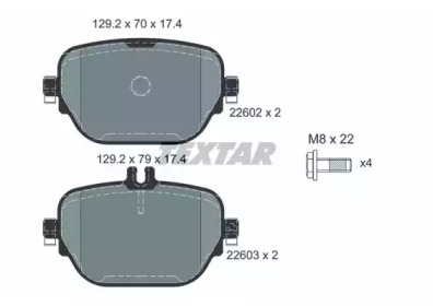 Колодки гальмівні (задні) MB E-class (W213/S213/A238)/GLC (X253/C253) 15-(TRW) Q+ TEXTAR 2260201