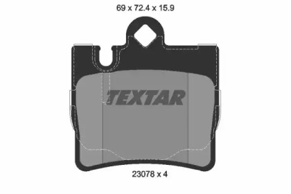 Комплект гальмівних колодок с 4 шт. дисків TEXTAR 2307801