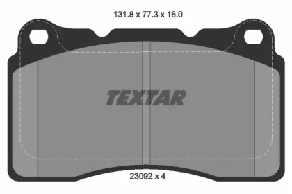 Комплект гальмівних колодок с 4 шт. дисків TEXTAR 2309203