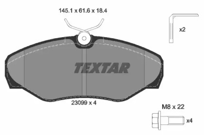 Комплект гальмівних колодок з 4 шт. дисків TEXTAR 2309902