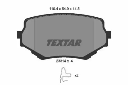 Комплект гальмівних колодок з 4 шт. дисків TEXTAR 2331401