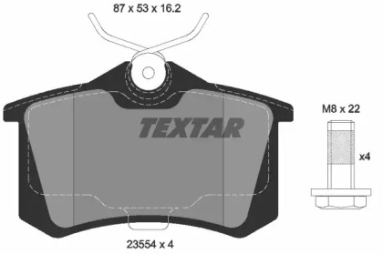Комплект гальмівних колодок с 4 шт. дисків TEXTAR 2355406
