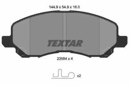 Комплект гальмівних колодок с 4 шт. дисків TEXTAR 2358401